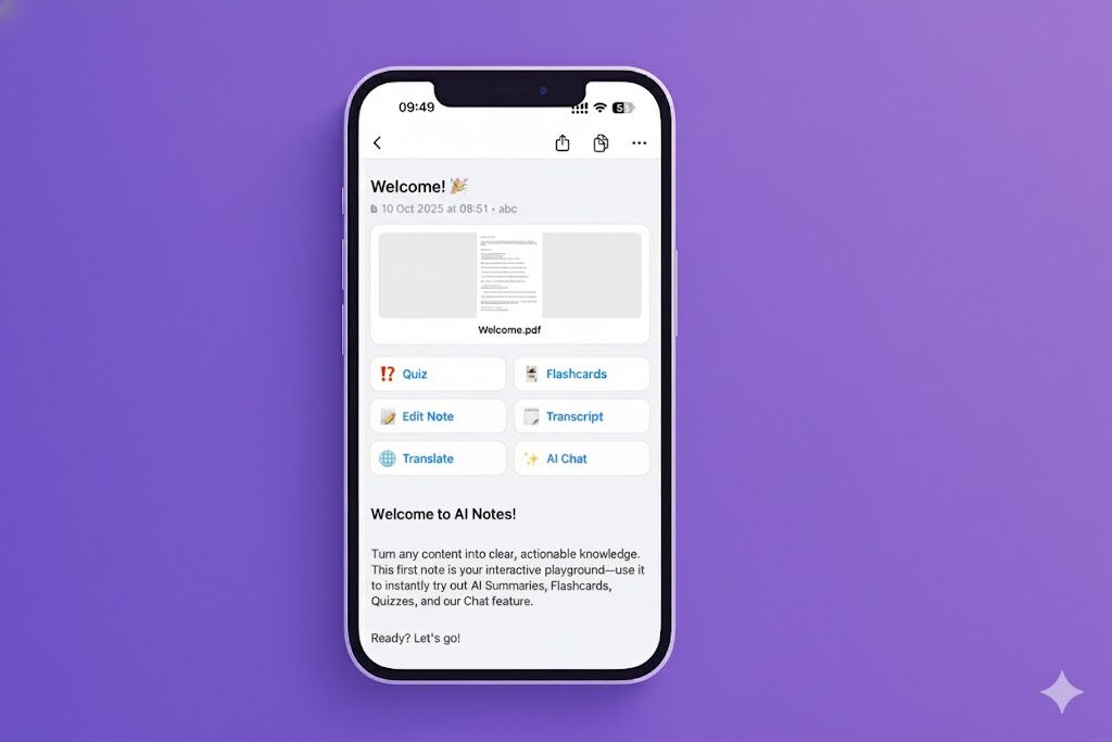 Chat with PDFs, DOCs, and Slides — AI Note Taker