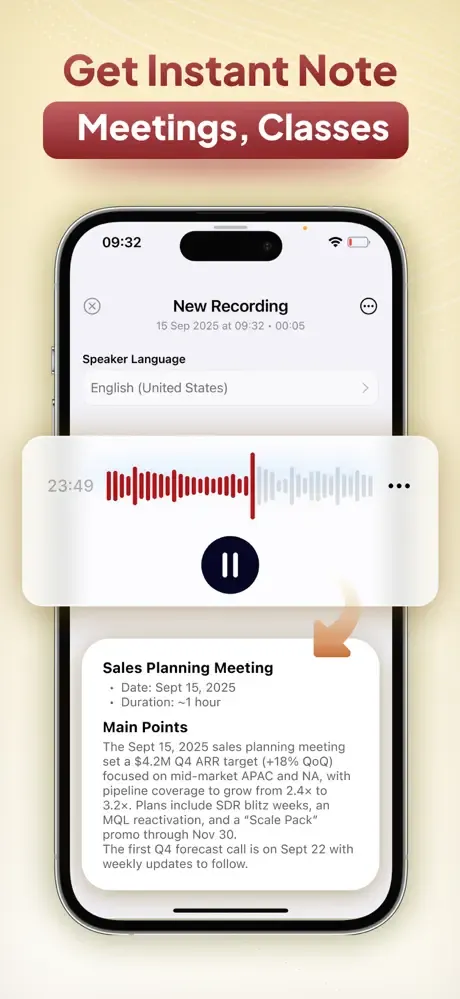AI Note Taker - Smart Note app converting audio to text