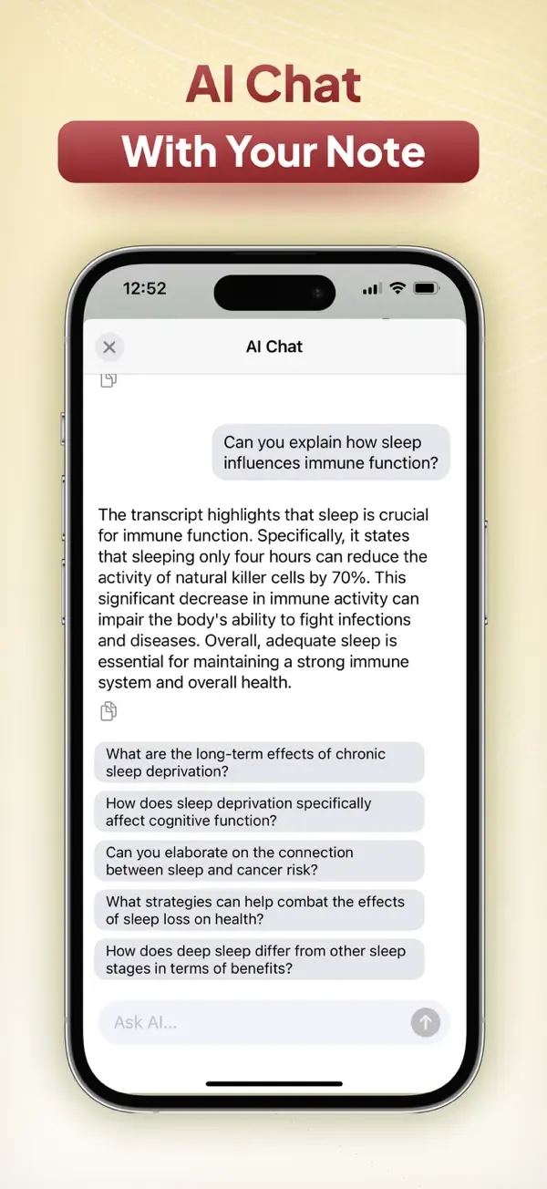AI Note Taker - Smart Note: Summaries generated by AI